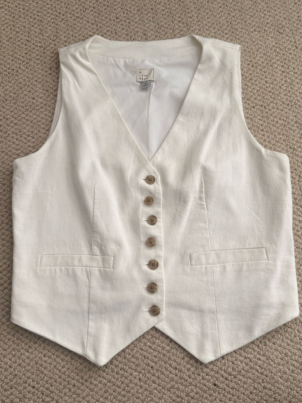 A New Day linen Button-Front Vest